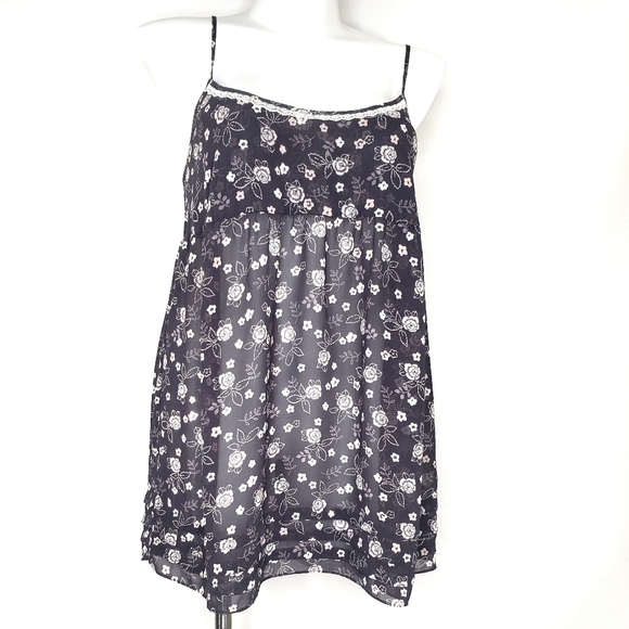 VS Angels Floral Semi Sheer Baby Doll Negligee Lg - Picture 10 of 10